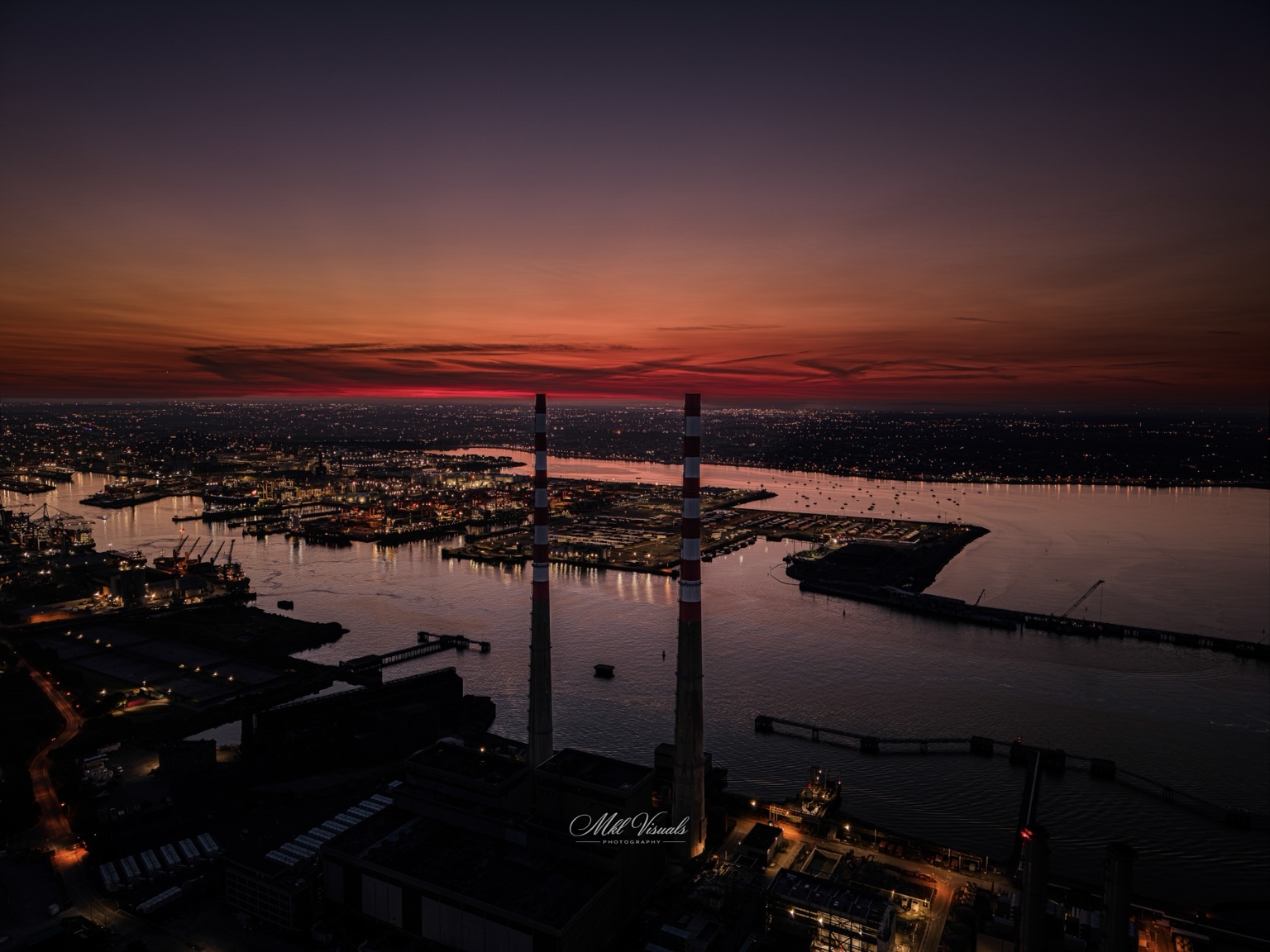 Dublin Port at dusk
